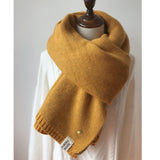 Women Winter Thicken Warm Scarf Soft Solid Cashmere Scarves Pashmina Shawls Wraps Knitted Wool Long Scarf Estorenew