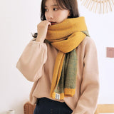 Women Winter Thicken Warm Scarf Soft Solid Cashmere Scarves Pashmina Shawls Wraps Knitted Wool Long Scarf Estorenew