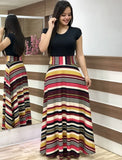 Floral Print O-neck Long Dress Women Summer 2020 New Short Sleeve Robe Casual Elegant Ladies Maxi Dress Plus