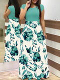 Floral Print O-neck Long Dress Women Summer 2020 New Short Sleeve Robe Casual Elegant Ladies Maxi Dress Plus