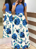 Floral Print O-neck Long Dress Women Summer 2020 New Short Sleeve Robe Casual Elegant Ladies Maxi Dress Plus