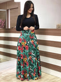 Floral Print O-neck Long Dress Women Summer 2020 New Short Sleeve Robe Casual Elegant Ladies Maxi Dress Plus