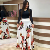 Floral Print O-neck Long Dress Women Summer 2020 New Short Sleeve Robe Casual Elegant Ladies Maxi Dress Plus