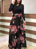 Floral Print O-neck Long Dress Women Summer 2020 New Short Sleeve Robe Casual Elegant Ladies Maxi Dress Plus