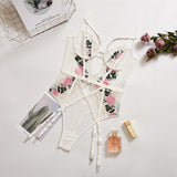 Estorenew Floral Embrodiery Lace Lingerie 3 Piece Set Sexy Underwear Women Bra and Panties Sets Bra Lingeries Feminina