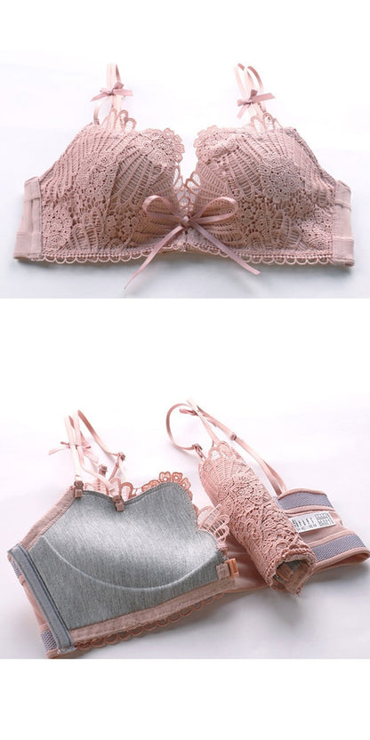 Estorenew Seamless Lingerie Push up Bras Comfortable Wireless Sexy Lace Front Closure Bra Underwear Women Bralette Brasieres Para mujer