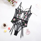 Estorenew Floral Embrodiery Lace Lingerie 3 Piece Set Sexy Underwear Women Bra and Panties Sets Bra Lingeries Feminina