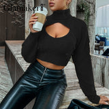 Estorenew Hairball 2 piece set women autumn winter turtleneck crop sweaters vest knit top Sexy backless knitted chic new jumper