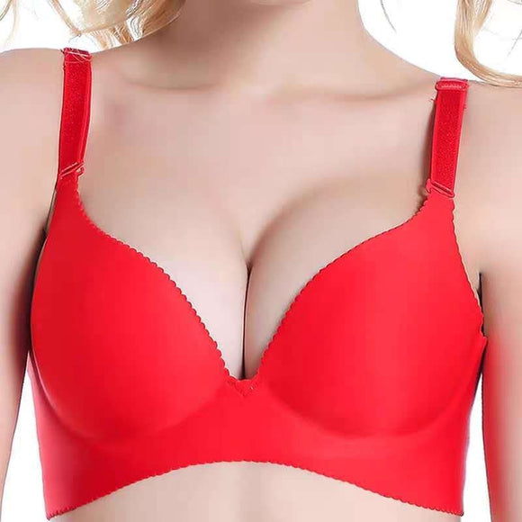 Estorenew Sexy Wireless Bras for Women Push Up Lingerie Seamless Red Bra Bralette Brassiere Female Underwear Plunge Lntimates Lingerie Big Size