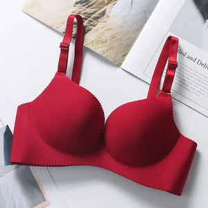 Estorenew Sexy Wireless Bras for Women Push Up Lingerie Seamless Red Bra Bralette Brassiere Female Underwear Plunge Lntimates Lingerie Big Size