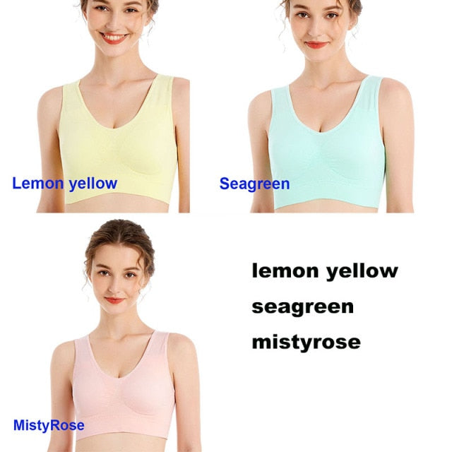 Estorenew 3PCS/lot Plus Size Bras For Women Seamless Bra With Pads Big Size 5XL 6XL Bralette Push Up Brassiere Bra Vest Wireless