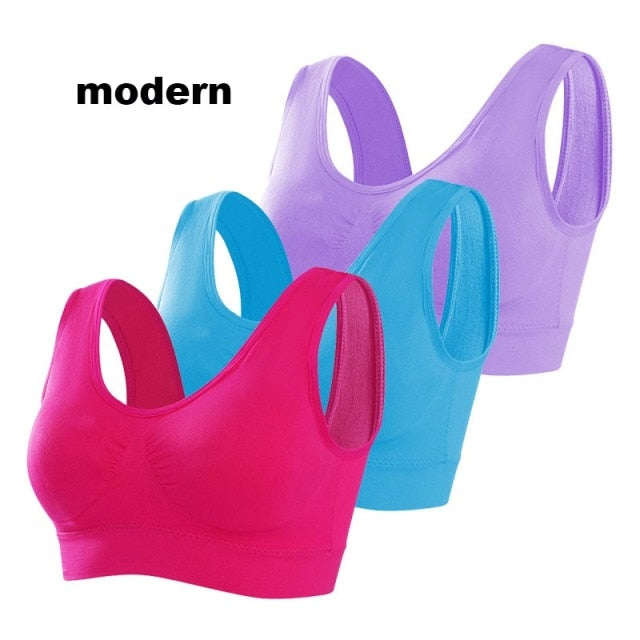 Estorenew 3PCS/lot Plus Size Bras For Women Seamless Bra With Pads Big Size 5XL 6XL Bralette Push Up Brassiere Bra Vest Wireless