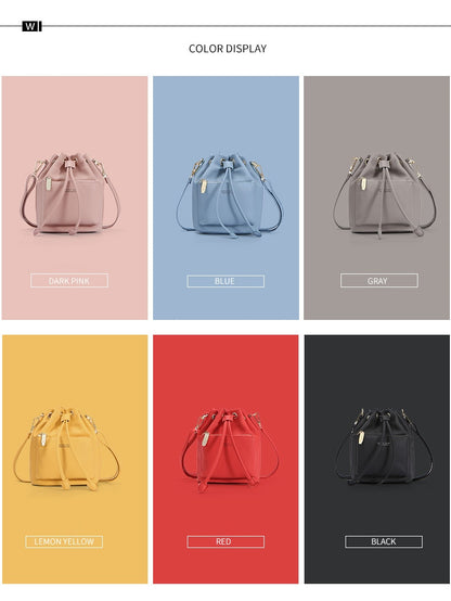 Fashion Bucket Shoulder Bag Women Drawstring Crossbody