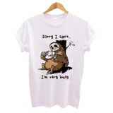 Cartoon Sloth Print Women T-Shirt 2019